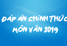 Đáp án chính thức môn Văn 2019 của Bộ GD & ĐT
