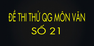 Đề thi thử môn Văn THPT Quốc Gia số 21